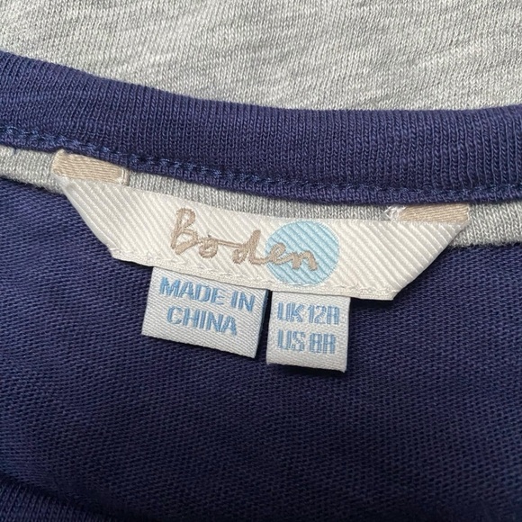 Boden Navy Gray Colorblock Cotton T-Shirt Dress Size 8R Casual Minimalist - Picture 10 of 11